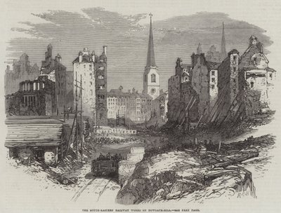 The South-Eastern Railway Works on Dowgate-Hill (gravering) af English School