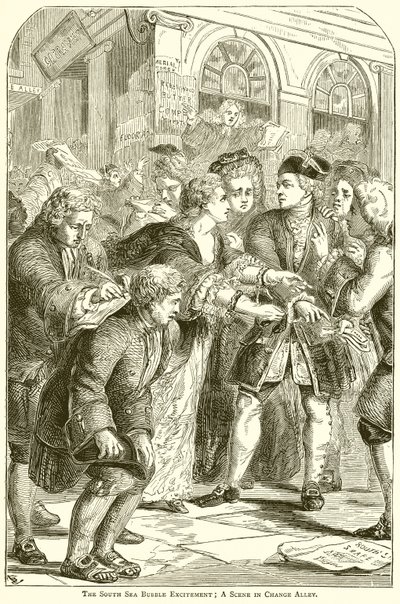 Sydhavsboblens spænding; En scene i Change Alley af English School
