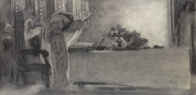 The Spell, ca. 1870 (kul på papir) af English School