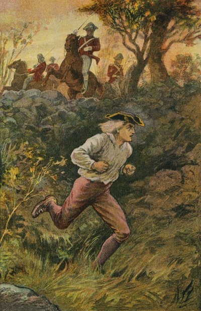 Spionens flugt (farvelitografi) af English School