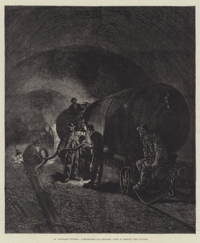 St Gothard-tunnelen (gravering) af English School