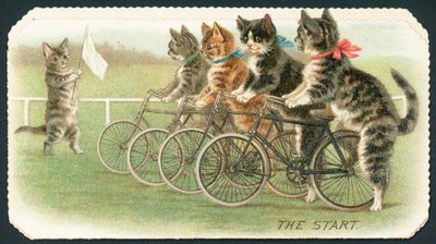 Starten, Cat Cycle Race, julekort af English School