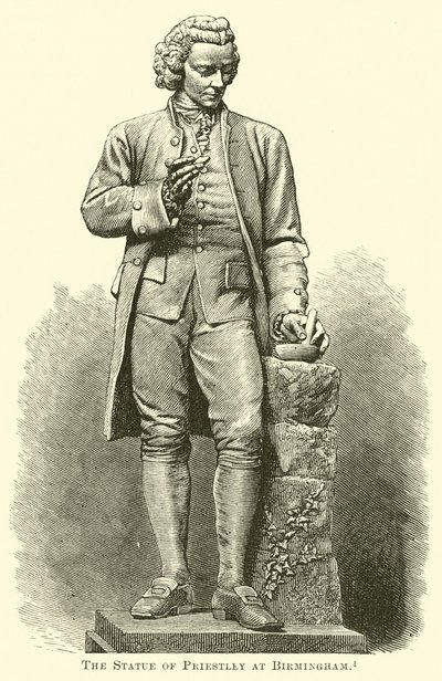The Statue of Priestley at Birmingham  af English School