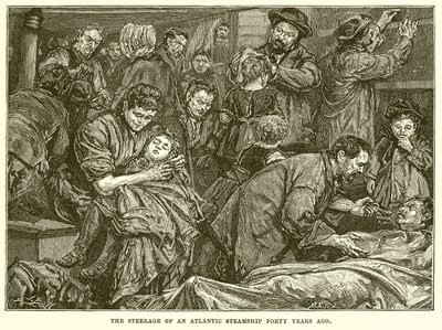 Das Zwischendeck eines Atlantikdampfers vor vierzig Jahren von English School