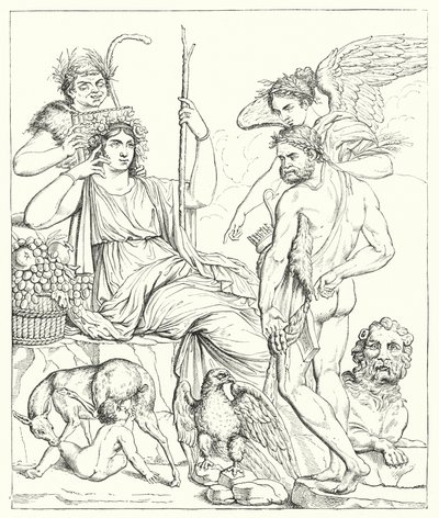 Historien om Hercules og Telephus (gravering) af English School