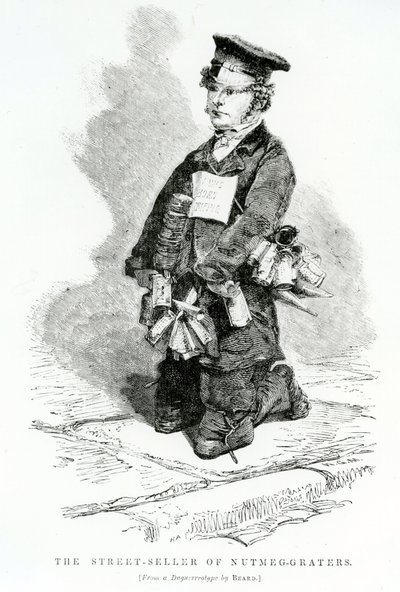 Gadesælgeren af Muskat-rivejern, ca. 1840 af English School