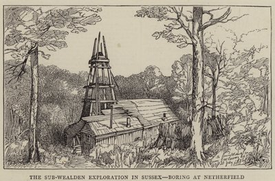 The Sub-Wealden Exploration i Sussex, Boring at Netherfield (gravering) af English School