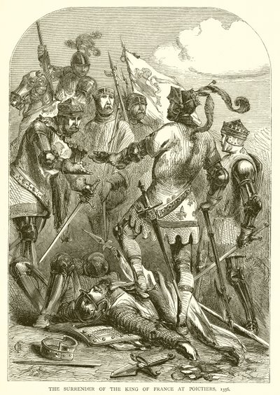 Overgivelsen af kongen af Frankrig ved Poictiers, 1356 af English School