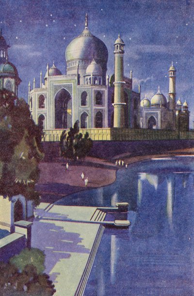 Taj Mahal (farvelitografi) af English School