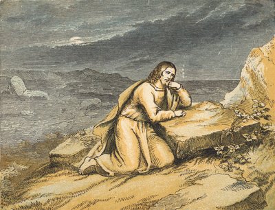 The Temptation (farvet indgravering) af English School