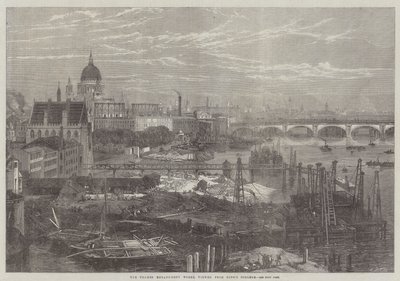 The Thames Embankment Works, set fra King