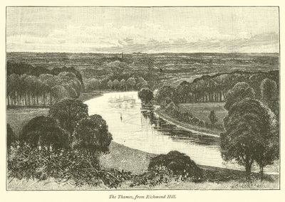 The Thames, from Richmond Hill  af English School