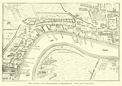 The Thames, from Westminster to Blackfriars  af English School