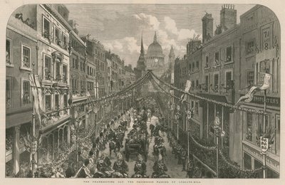 Thanksgiving Day: processionen passerer op ad Ludgate Hill af English School