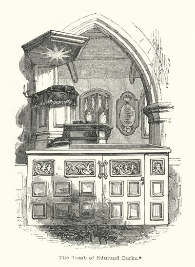 Edmund Burkes grav (gravering) af English School