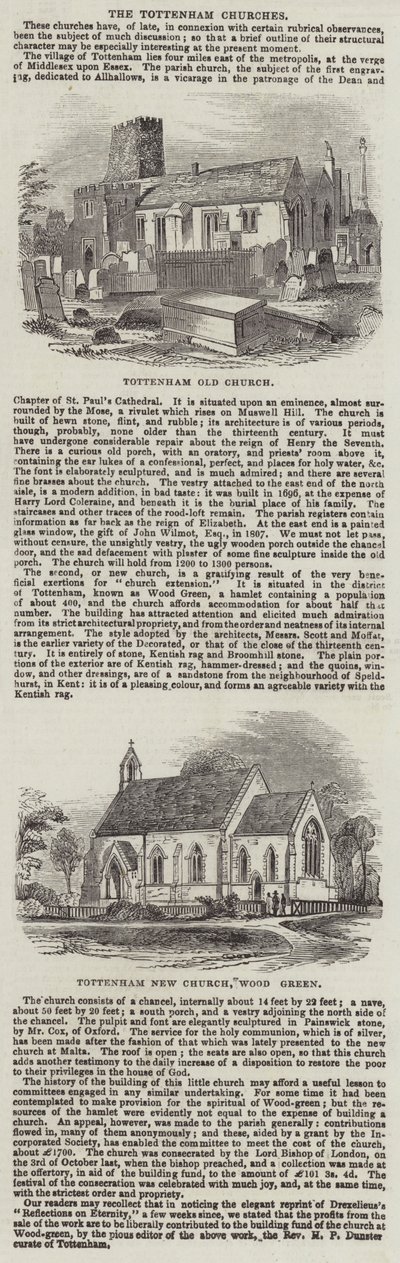 Tottenham Churches (gravering) af English School
