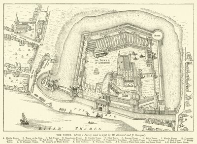 Tårnet, fra en undersøgelse lavet i 1597 af W Haiward og J Gascoyne af English School