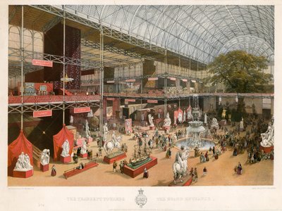 Tværskibet mod den store indgang, store udstilling, 1851 af English School