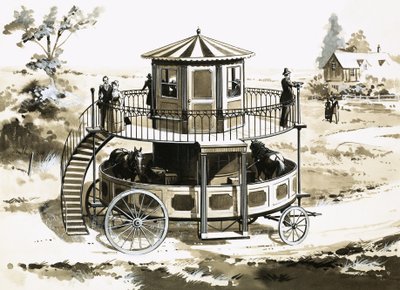 Løbebåndet Bus, opfundet i 1824 af William Francis Snowdon af English School