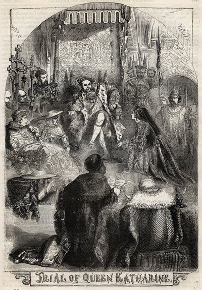 Retssagen mod dronning Catherine af Aragon i 1529, den første hustru til Henrik VIII, hvis ægteskab med kongen blev annulleret - Proces de Catherine d