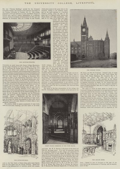 University College, Liverpool (gravering) af English School