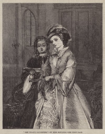 Præstens døtre (gravering) af English School