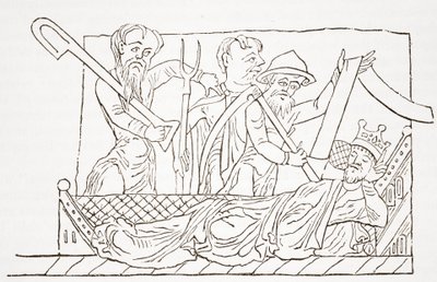 Husmændenes vision, fra The Prophecies of Merlin af English School