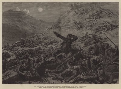 The War, Effect of Modern Breechloaders, "Turkish Loss, 800 in about Ti Minutes" (gravering) af English School