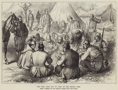 Krigen, postdag i lejren ved Shipka-passet (gravering) af English School