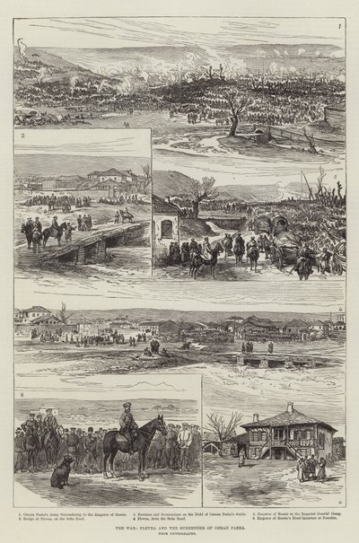 Krigen, Plevna og Osman Pashas overgivelse (gravering) af English School