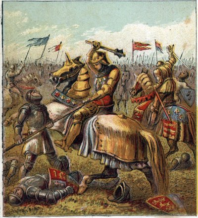 The War of the Two Roses (1455-1485): Kamp mellem Royal House of York og Royal Mason of Lancaster. Illustration af den engelske borgerkrig født ved opdelingen af kong Edward IIIs (1327-1377) efterfølgere i to grene. Krigen om Ros af English School