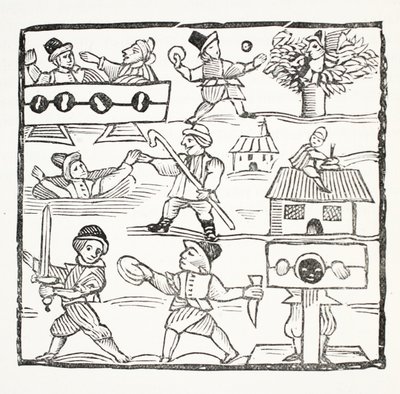 The Welch Traveller, eller The Unfortunate Welchman af Humphrey Cornish, illustration fra Chap-books of the Eighteenth Century af John Ashton, pub. 1882 af English School
