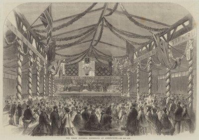 Den walisiske nationale Eisteddfod ved Aberystwith (gravering) af English School