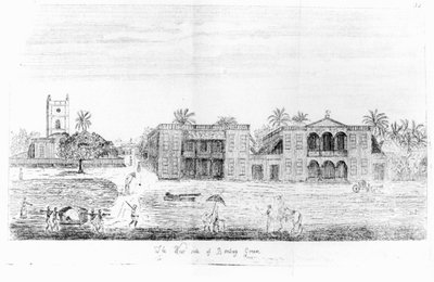 The West Side of Bombay Green, Indien, fra Voyage to the East Indias af John Henry Grose, 2. udgave, 1766 af English School