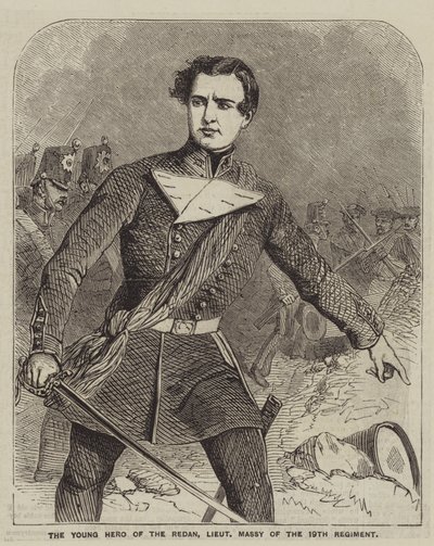 The Young Hero of the Redan, løjtnant Massy fra 19. regiment (gravering) af English School