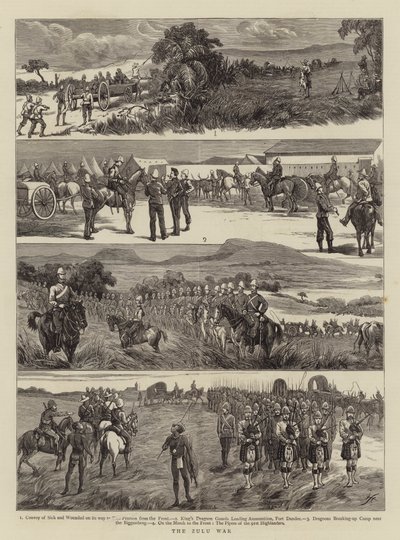 Zulu -krigen (gravering) af English School