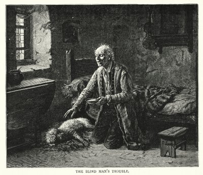 Die Sorge des Blinden (Gravur) von English School