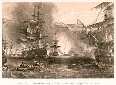 Lord Exmouths bombardement af Algier i 1816 af English School