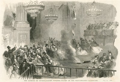 Afbrændingen af Covent Garden Theatre, London - Masqueraders flugt af English School
