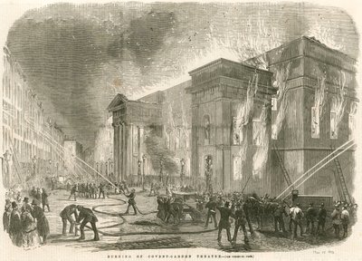 Afbrændingen af Covent Garden Theatre, London, om morgenen den 5. marts 1856 af English School