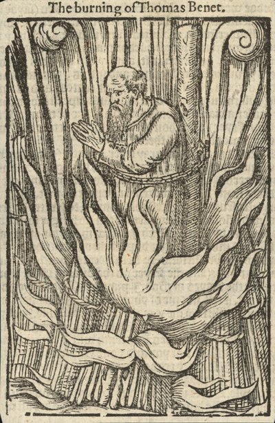 Afbrændingen af Thomas Benet (kobberstik) af English School