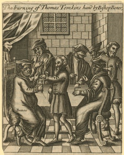 Afbrændingen af Thomas Tomkins af English School