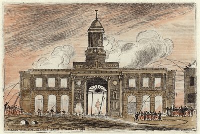 Afbrændingen af Royal Exchange i City of London af English School