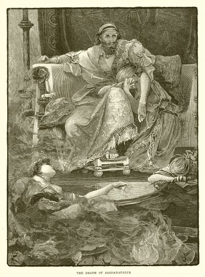 Sardanapalus død af English School