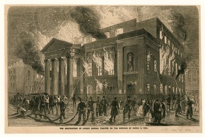 Ødelæggelsen af Covent Garden Theatre, London, om morgenen den 5. marts 1856 af English School