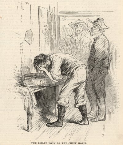 Diamantfelterne ved Orange Vaal River, Sydafrika; Høvdingehotellets toiletrum af English School