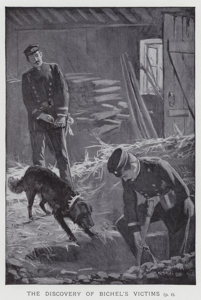 Opdagelsen af Bichels ofre (litho) af English School