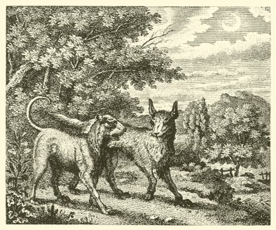 Hunden og ulven (kobberstik) af English School