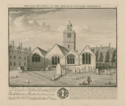 Den østlige udsigt til Church of St Leonard Shoreditch af English School