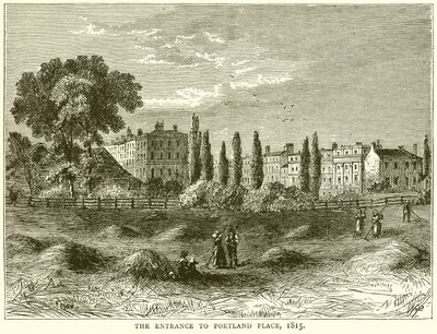 Indgangen til Portland Place, 1815 af English School